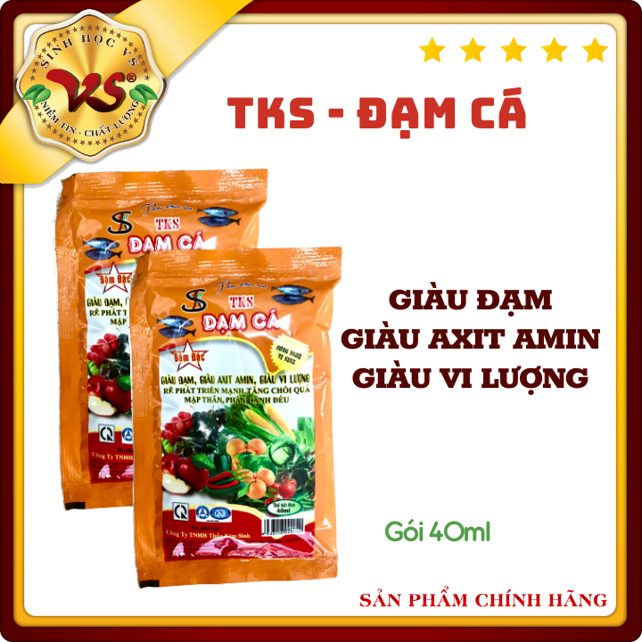 Phân Bón Lá Cao Cấp ĐẠM CÁ HỮU CƠ Đậm Đặc Phun Lá Và tưới Gốc - Gói 40ml