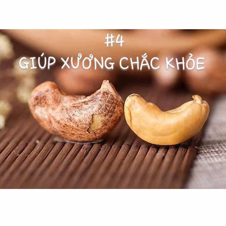 Hạt Điều Rang Muối Nguyên Hạt Còn Vỏ Lụa 500g Bò Đội Nón
