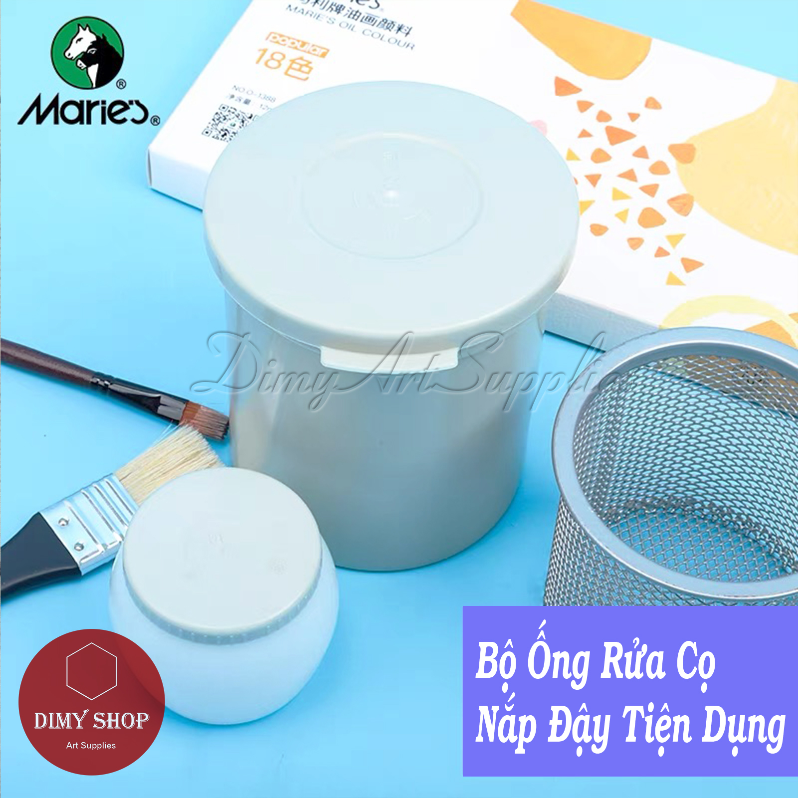 [HCM]Xô tròn rửa cọ vẽ Maries