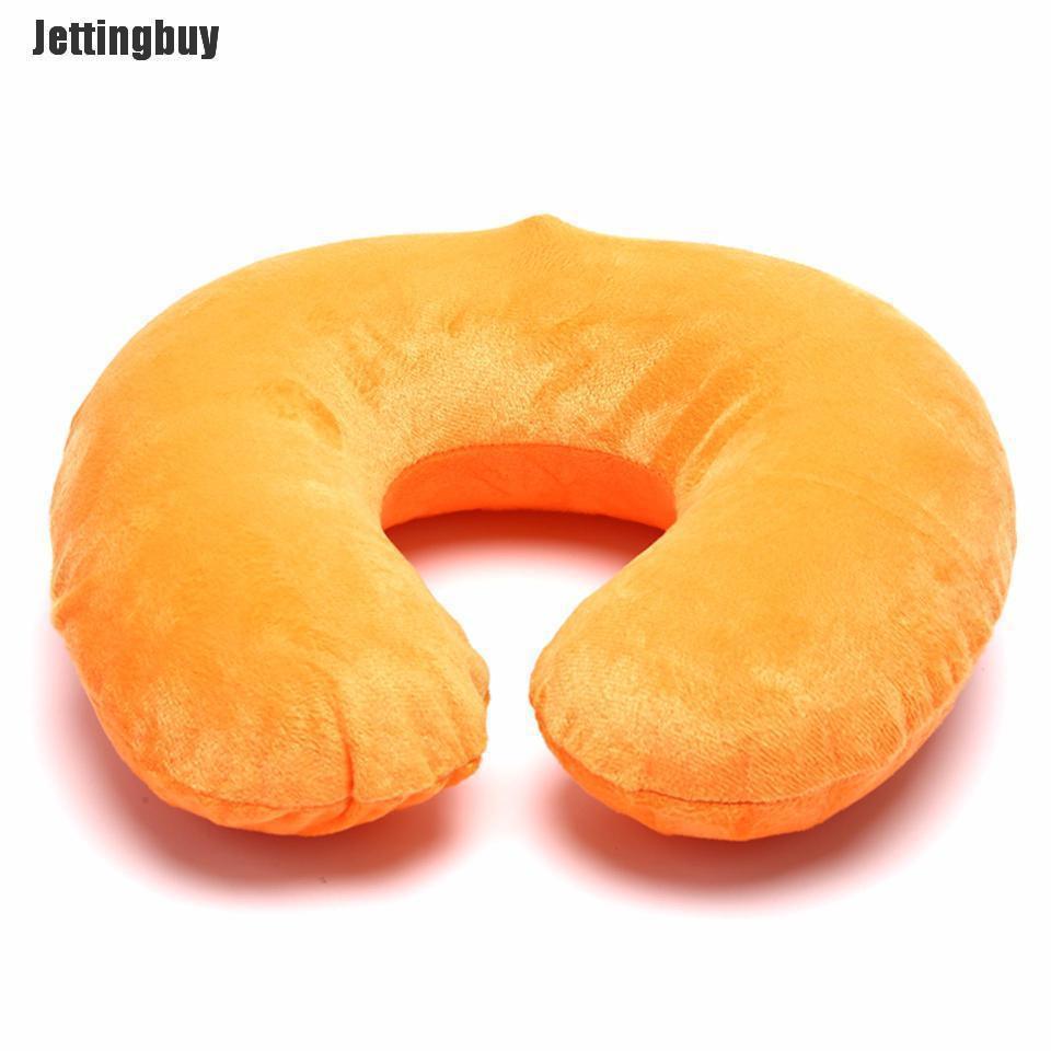 Jettingbuy Inflatable Travel Neck Pillow PVC U-Shape Soft Pillow For Car Headrest Air