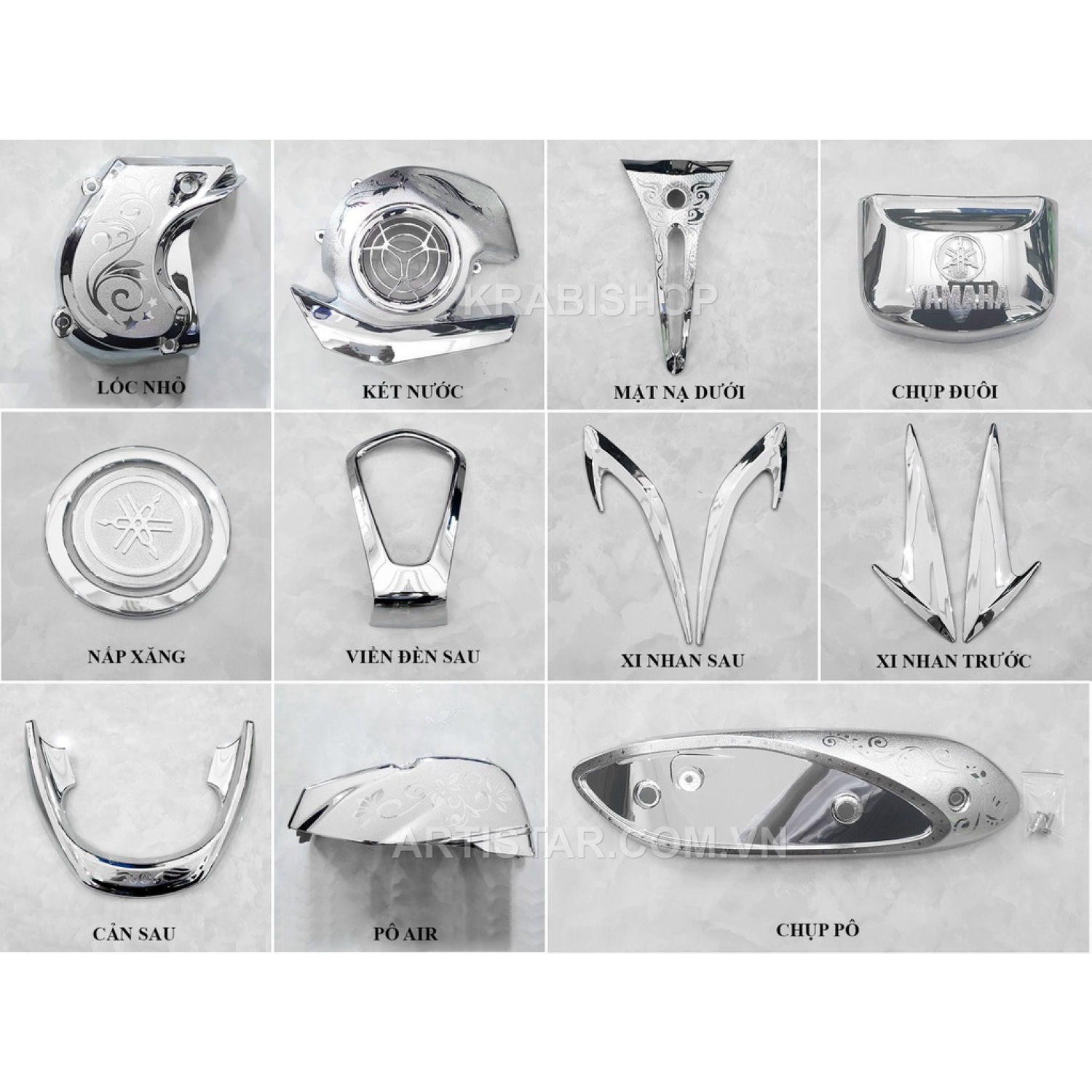 Ốp trang trí xe Grande 2023 mạ crom Artistar