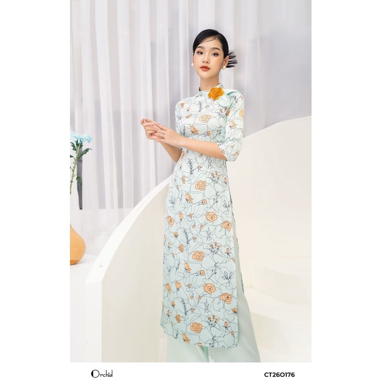 Áo Dài Lụa Xanh - CT26O176.