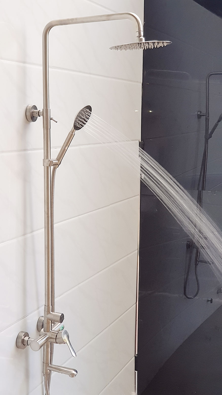 [HÀNG THANH LÝ - THÙNG CARTON] Bộ sen cây tắm đứng nóng lạnh Inox SUS 304 Eurolife EL-S917 (Trắng vàng)