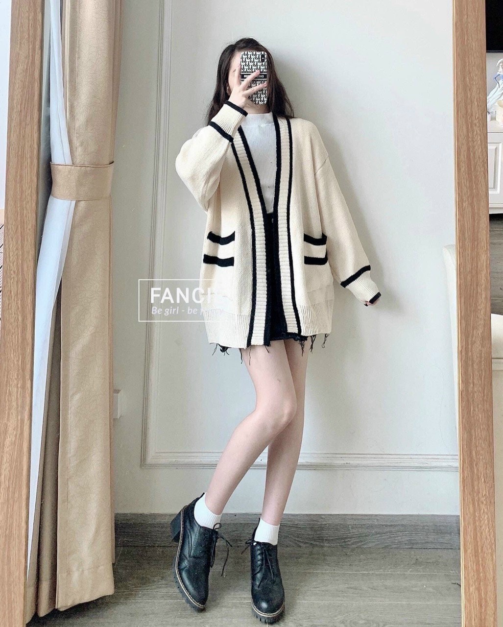 Áo khoác len cardigan hàng Qc(ảnh thật+video)