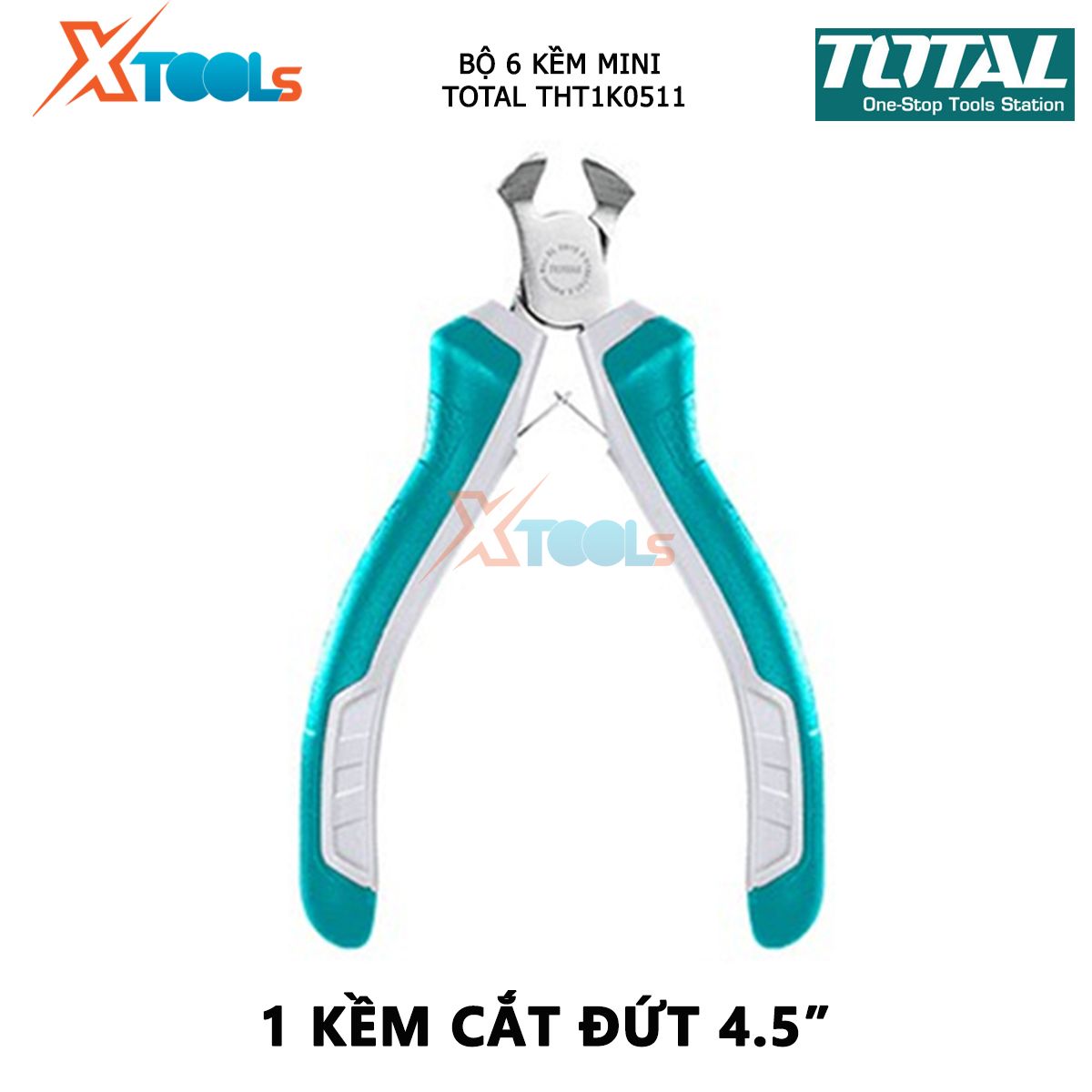 Bộ 6 kềm mini làm trang sức TOTAL THT1K0511 bộ kìm đa năng gồm 6 chi tiết 4.5" XTOOLs