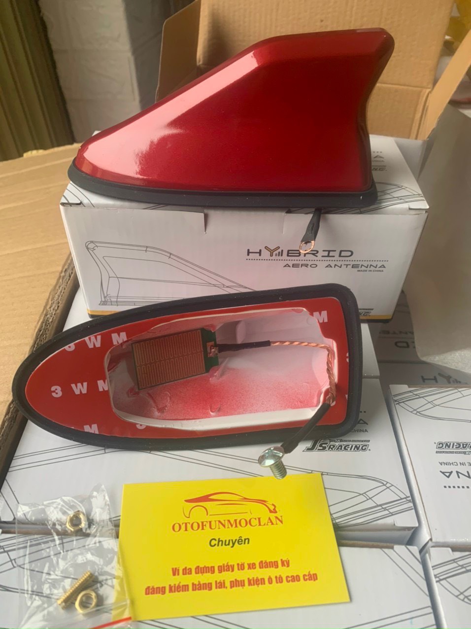 (Đỏ Đô ) Ăng ten vây cá mập hàng cao cấp loại 1 có gioăng cao su hàng chính hãng hybrid