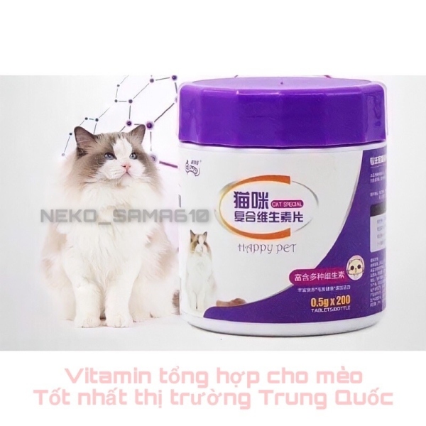 ♞❅ vn014 [Mã 11FMCGSALE1 giảm 10  đơn 250K] [CHÍNH HÃNG] Vitamin/Thực phẩm bổ sung Happy Pet cho mèo
