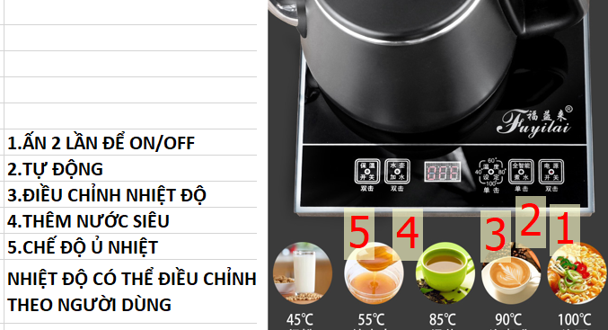 Bộ Đun Nước Điện Tự Động Pha Trà Tại Bàn Ấm Siêu Tốc