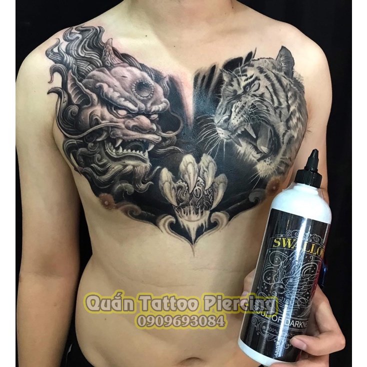 Nước pha mực xăm Sưallow chim én, pha mực đen 16OZ và chiết 4OZ
