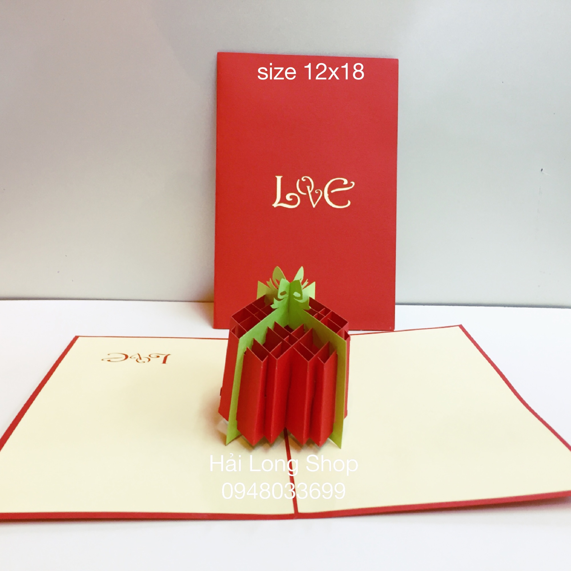 Trái Tim Buộc Nơ 2 - Heart - Love - Thiệp 3D