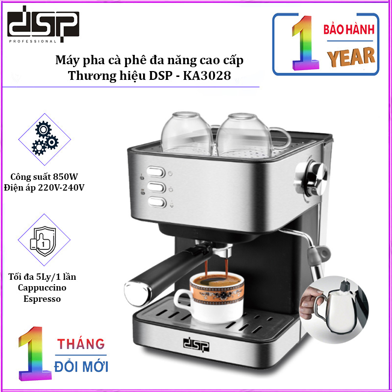 Máy pha cà phê đa năng dsp ka3028 - chính hãng bảo hành 12 tháng