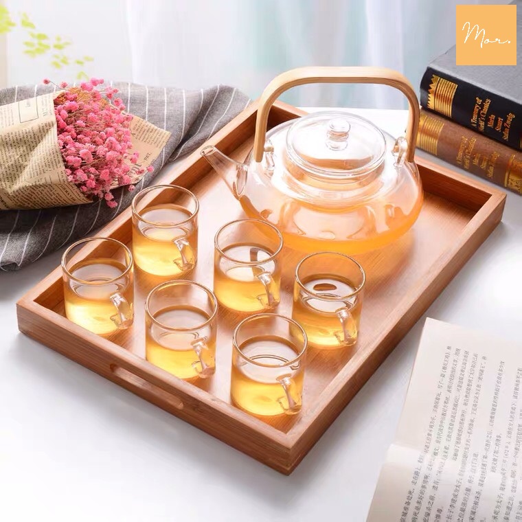 Bộ Ấm Trà Thủy Tinh Chịu Nhiệt - 800Ml