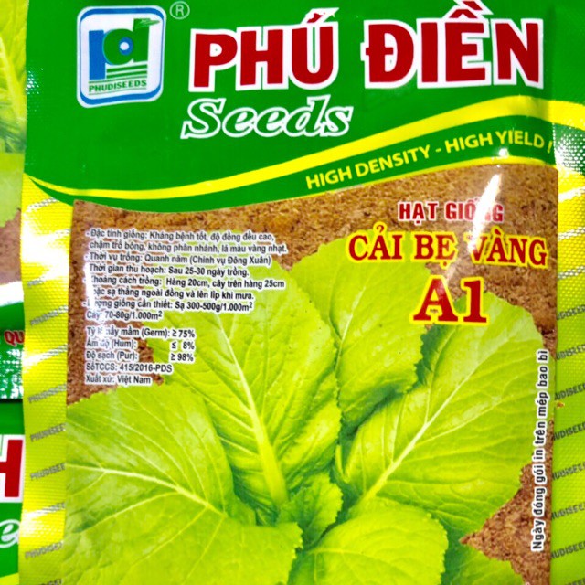 Hạt giống Cải bẹ vàng A1