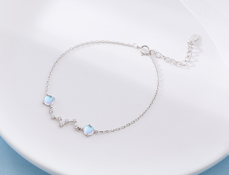 Vòng tay nữ ziczac chòm sao ánh xà cừ mạ bạc 30% lắc tay style hàn quốc rẻ đẹp khuyến mãi