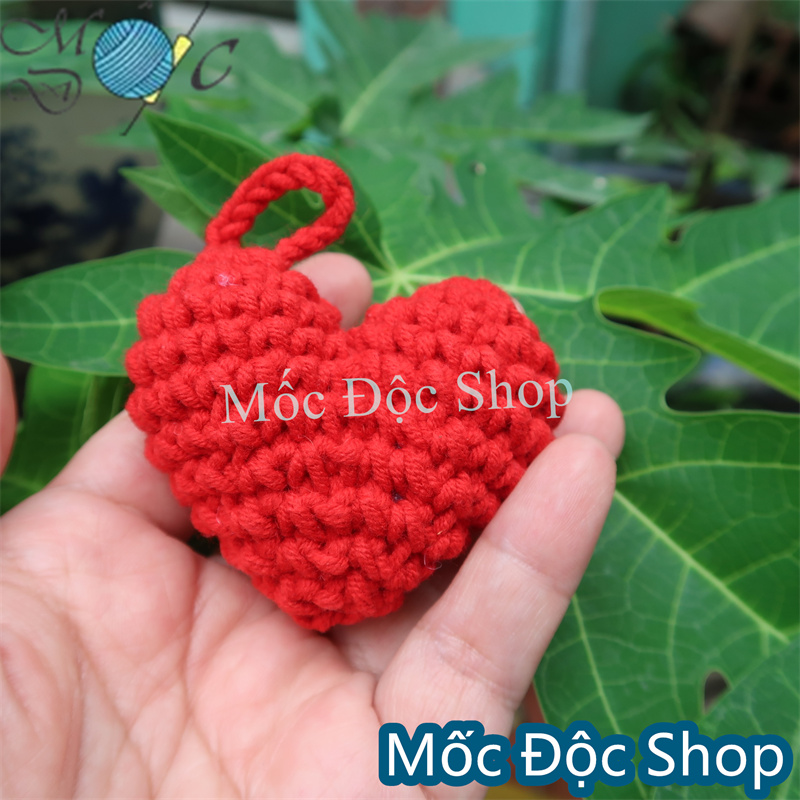 Móc khóa len handmade trái tim