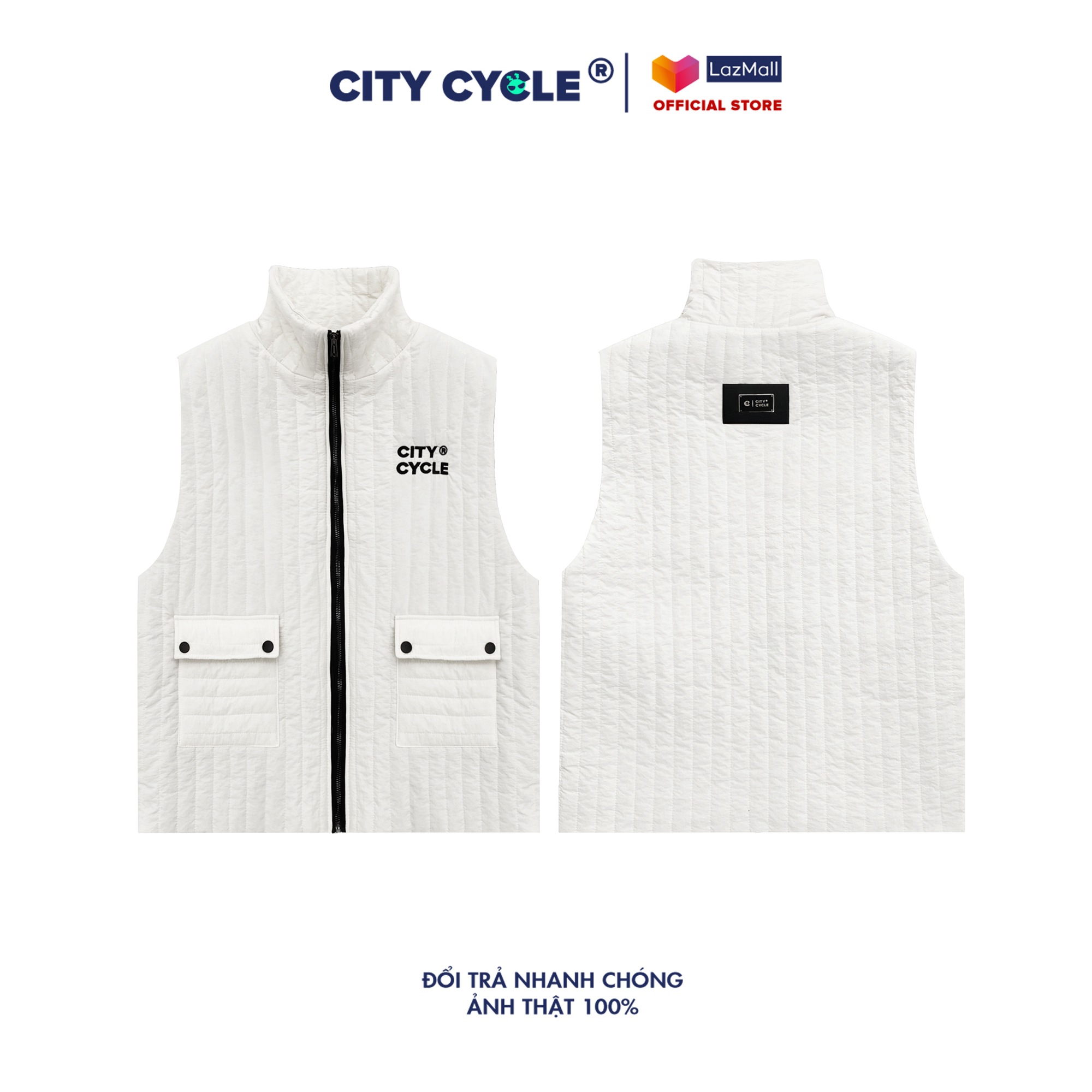 Áo Gile Phao Fluffy City Cycle trần bông form rộng oversize unisex Local