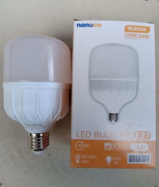Bóng đèn LED Bulb Trụ E27 Nanoco ánh sáng trắng