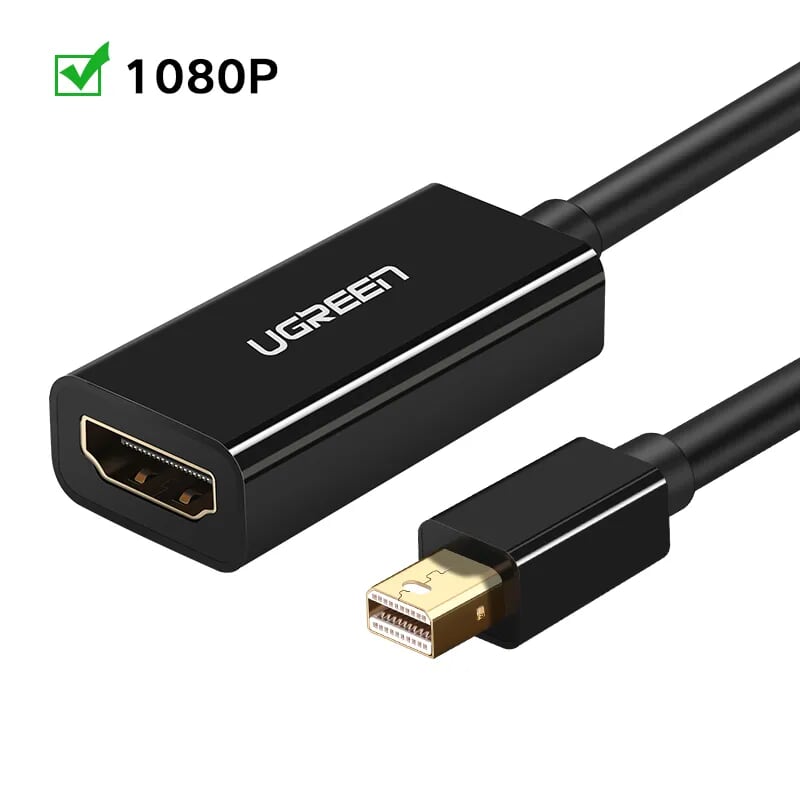 Ugreen 10461 18cm màu đen cáp chuyển đổi mini dp sang hdmi hỗ trợ phân giải 1920x1080 md112