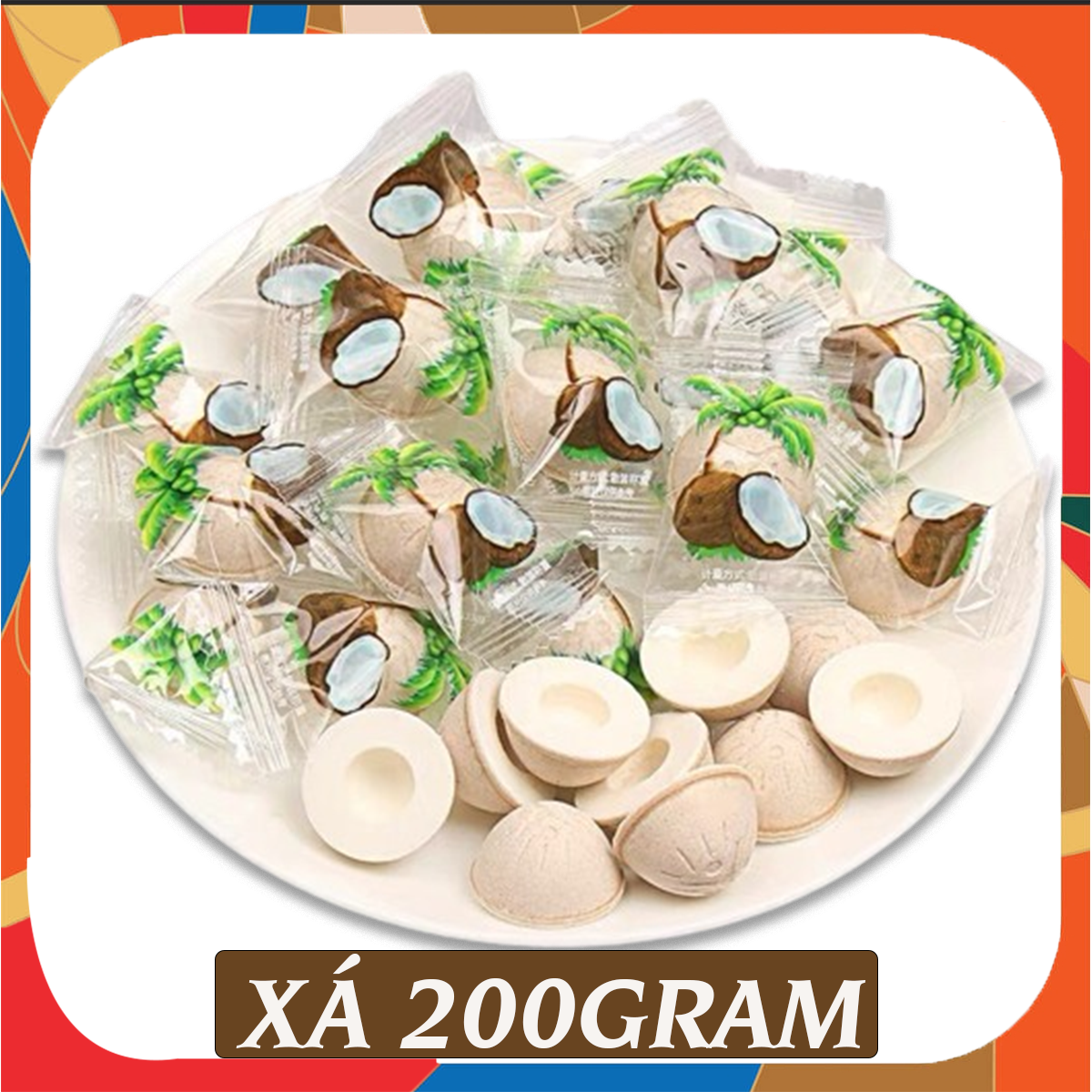 200GR Kẹo Dừa Giòn Sakura Nhật Bản (có loại túi và xá)