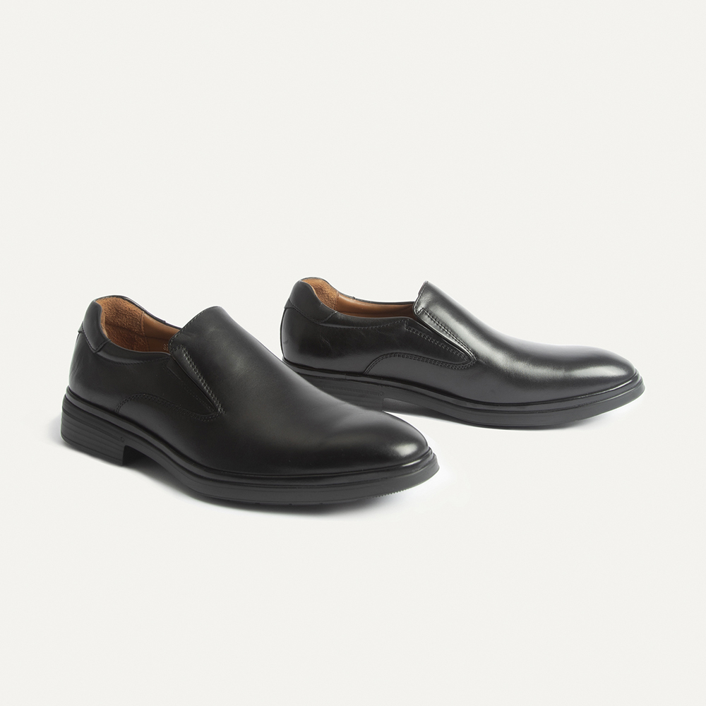 Giày tây nam MULGATI Basic Black không dây da trơn - SP17519-07