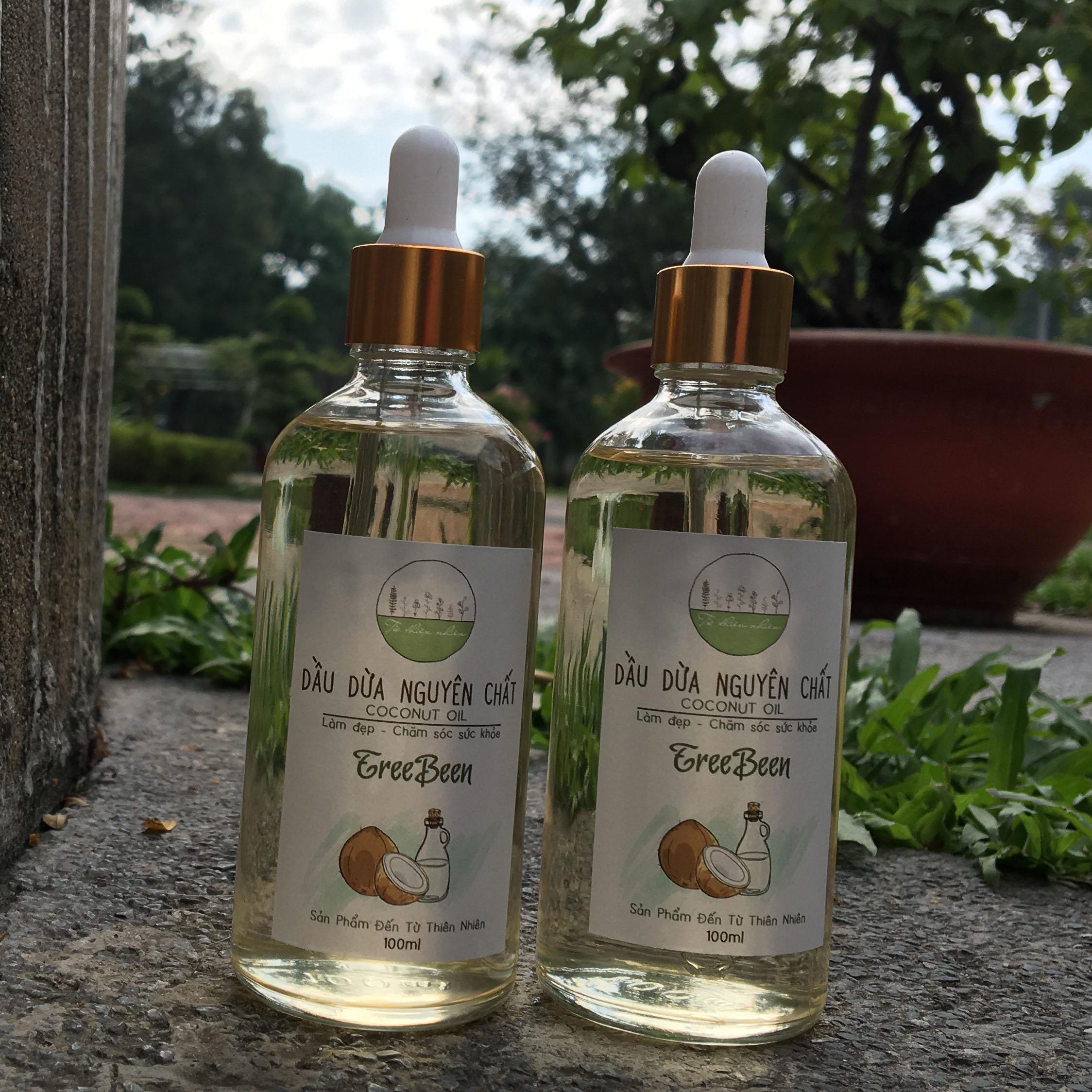 [HCM]2 chai Dầu dừa nguyên chất (nhà làm) TreeBeen 200ml (100ml +100ml) Tuthiennhien
