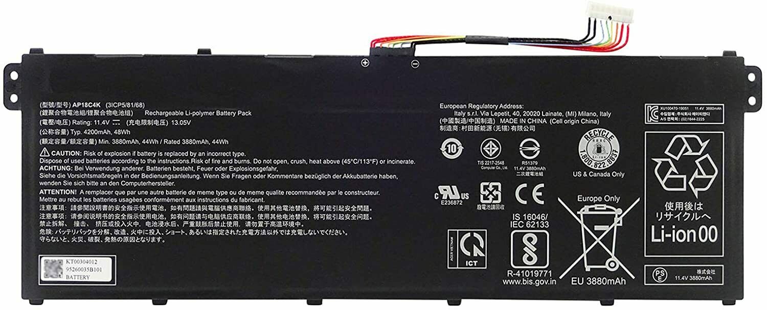 Pin Laptop Acer Aspire 3 A315-42, A315-54, Aspire 5 A514-52 A515-43 - AP18C4K