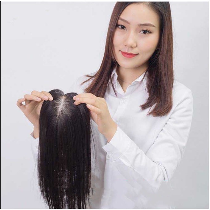 BỘ CHE HÓI, PHỦ BẠC - TÓC THẲNG LOẠI 35 CM