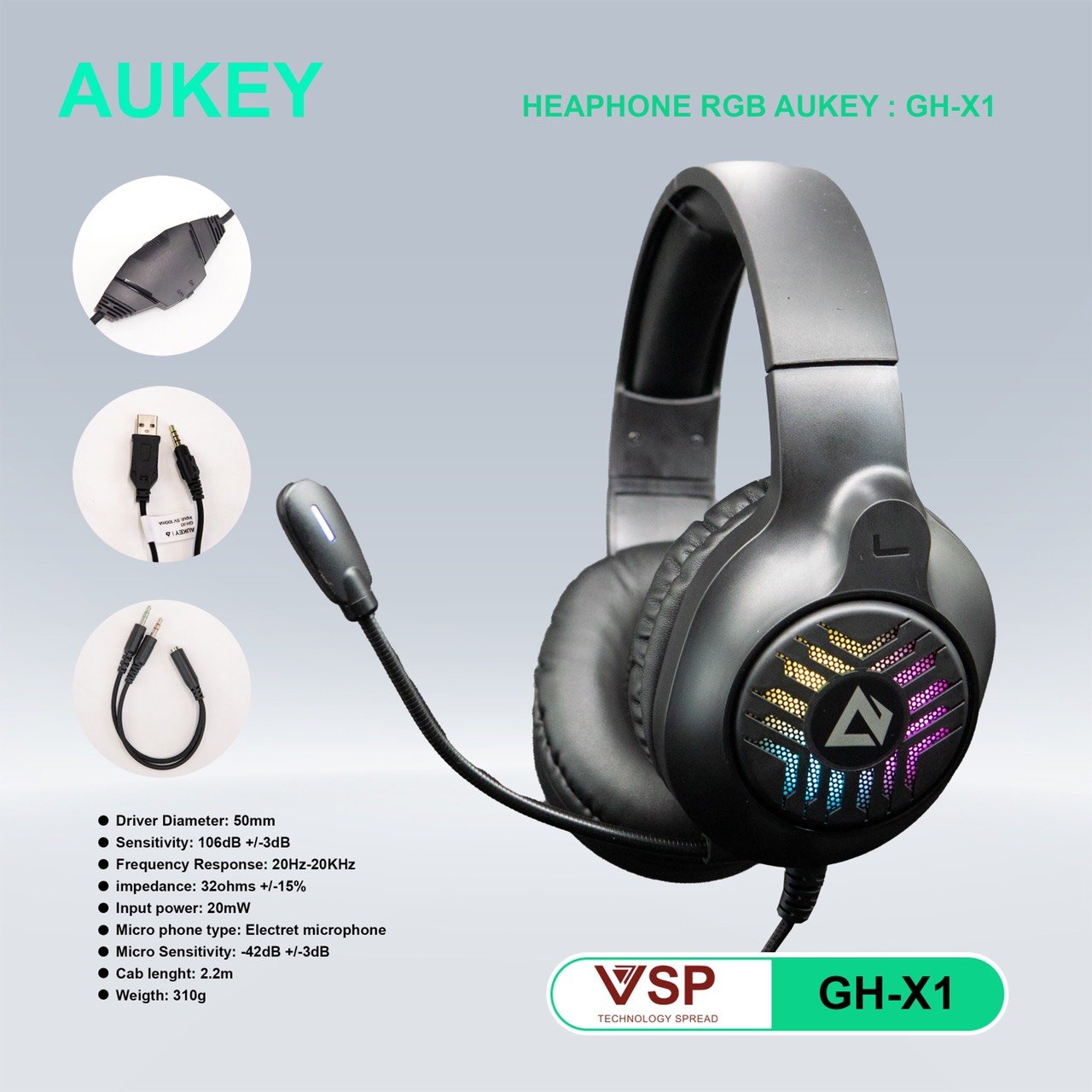 Tai Nghe VSP GH-X1 LED Gaming