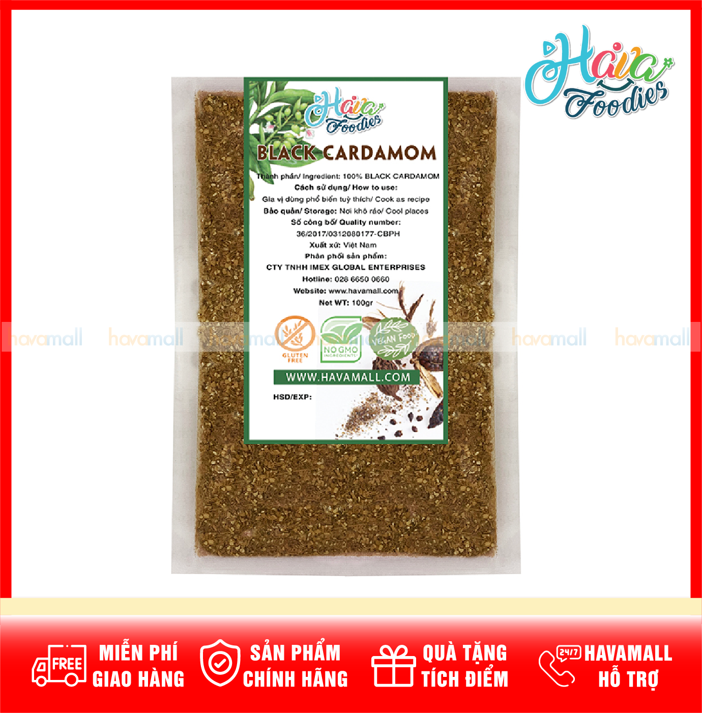 Bột Thảo Quả Đen Havafood – Black Cardamom
