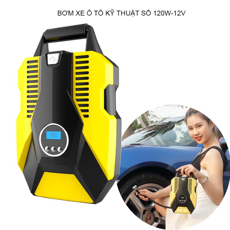 Máy bơm lốp ô tô đa năng thông minh màn hình kỹ thuật số 120W-12V, tự động dừng bơm KTS1266