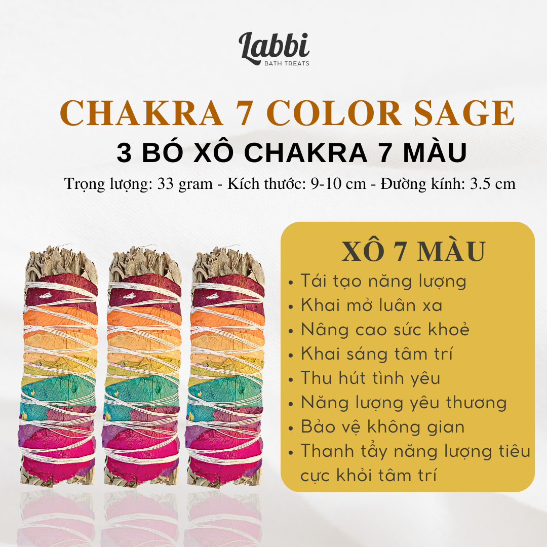 [Labbi] Xô Thơm Chakra 7 màu  (Chakra 7 colors)  - thu hút tình yêu