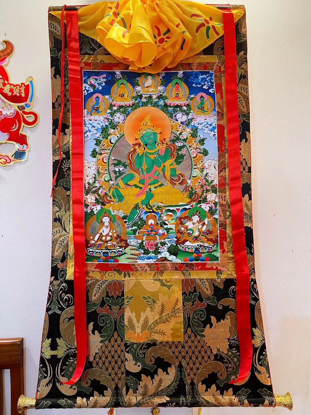 Tranh thangka Tara Xanh