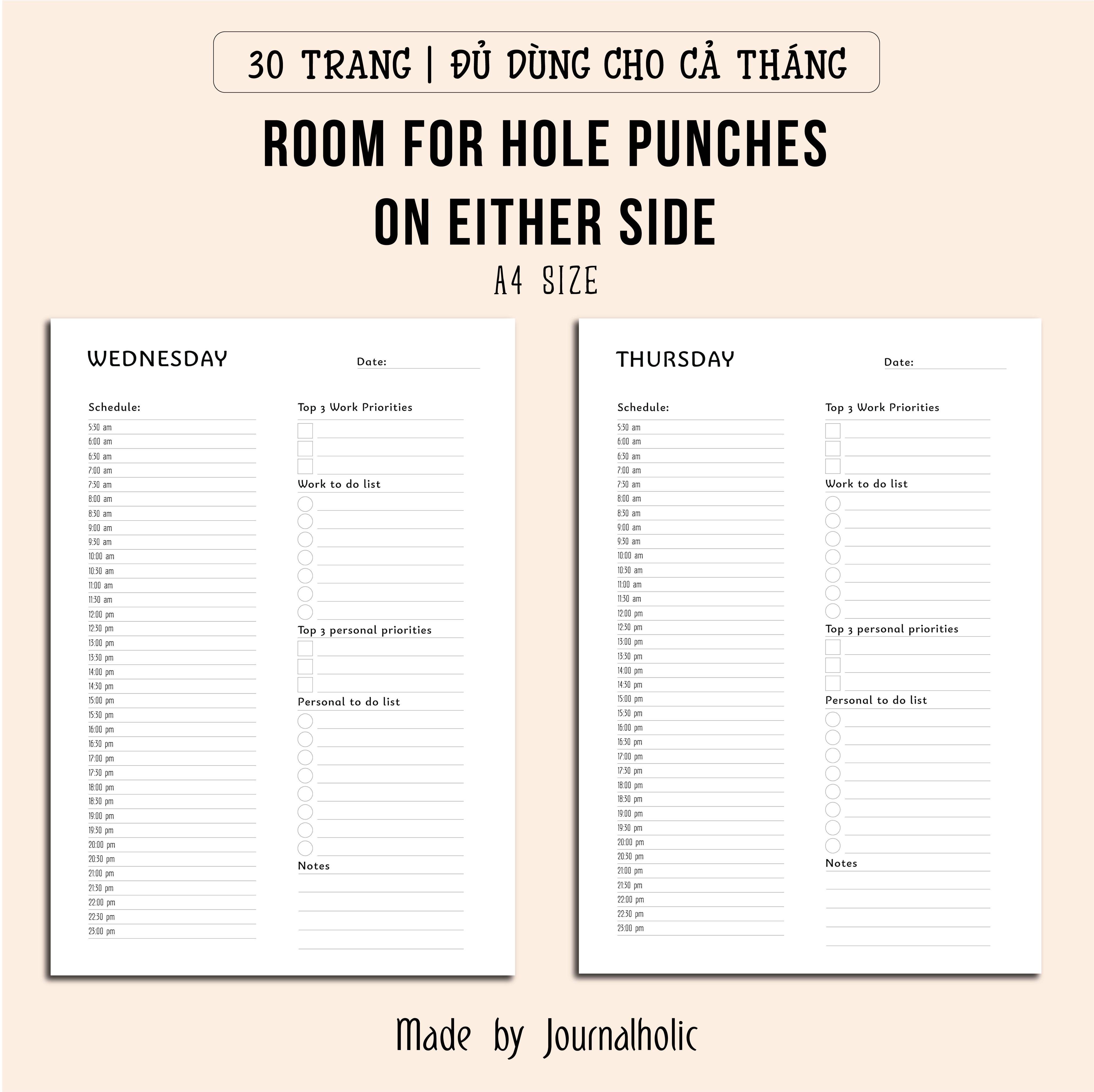 Template Monthly Planner - Journalholic
