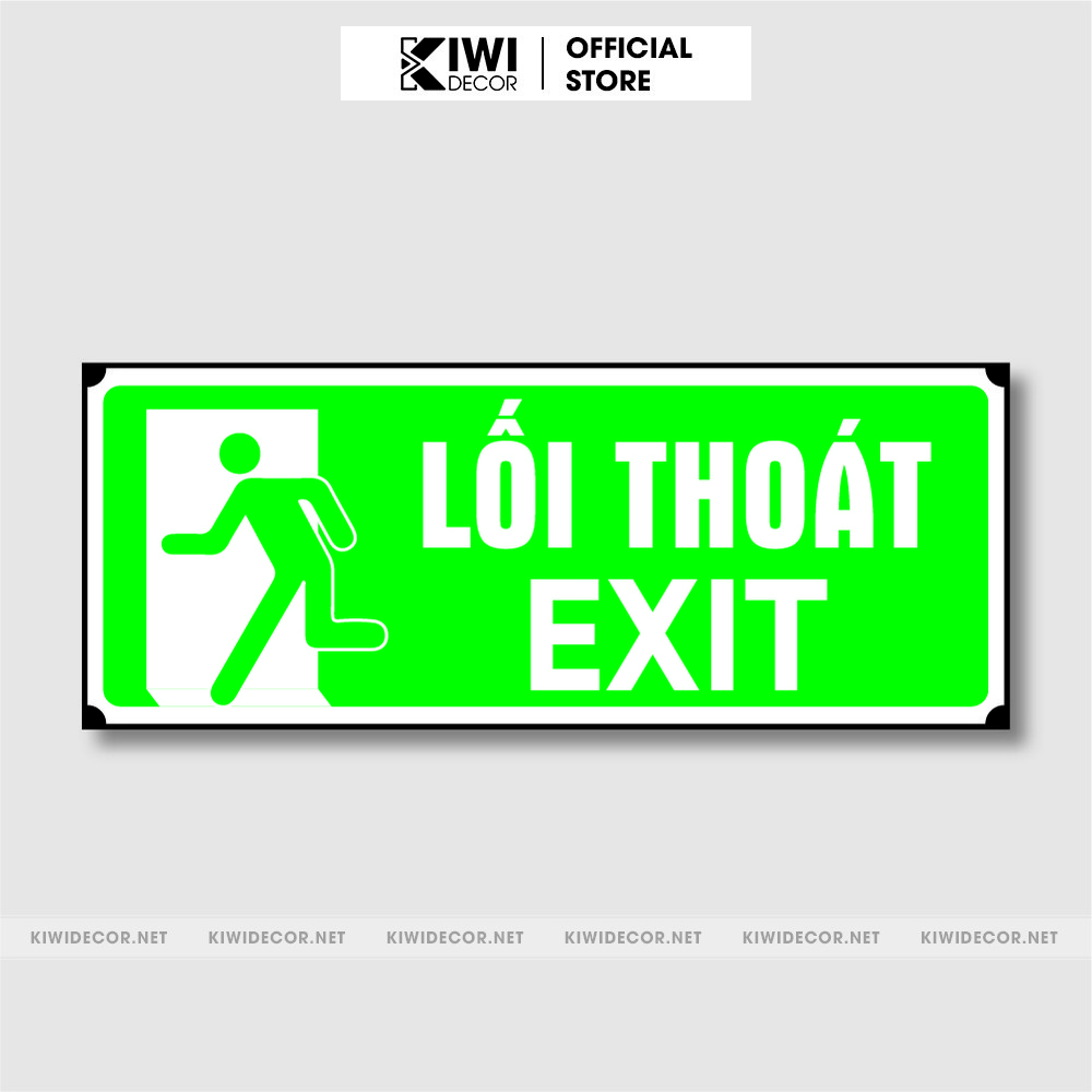 Biển Lối Thoát - Exit, Biển Báo Chỉ Dẫn An Toàn, Chất liệu Gỗ cao cấp
