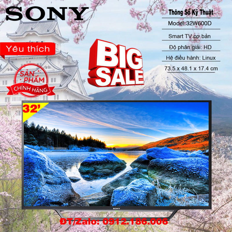 Bảng giá Smart Tivi Sony 32 inch KDL-32W600D - Hàng chính hãng