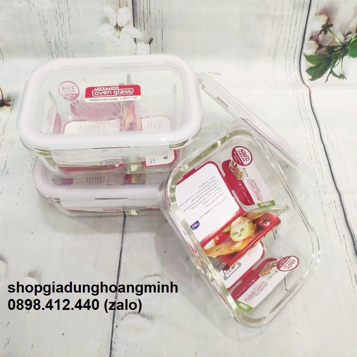 [HCM]hộp cơm thủy tinh lock&lock - hộp cơm thủy tinh lock&lock 2 ngăn