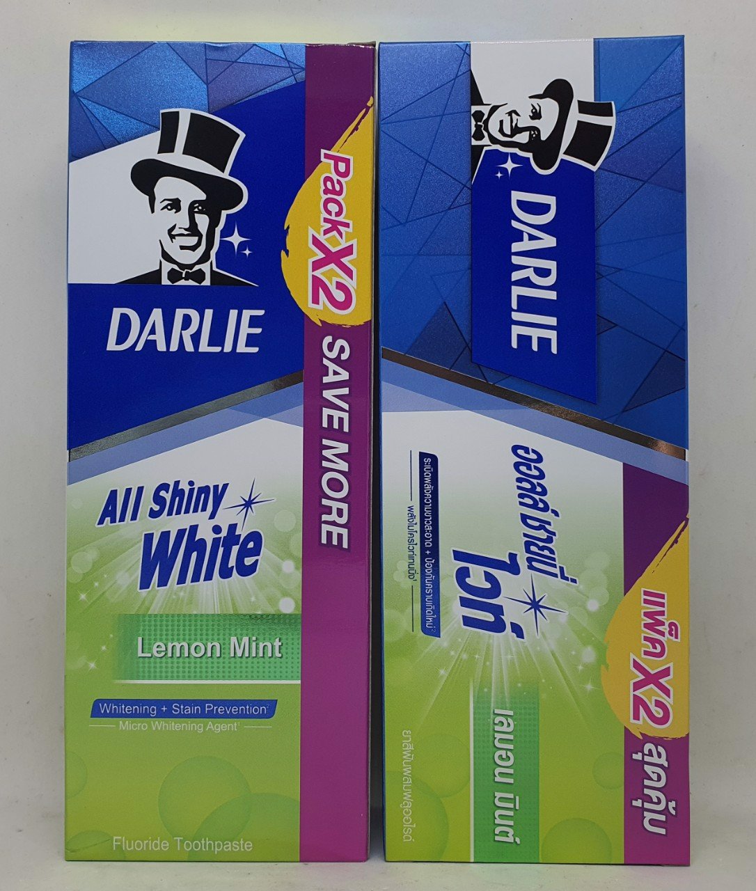 6 tuýp kem đánh răng darlie all shiny white lemon mint hàng nội địa chính hãng thái lan 140g