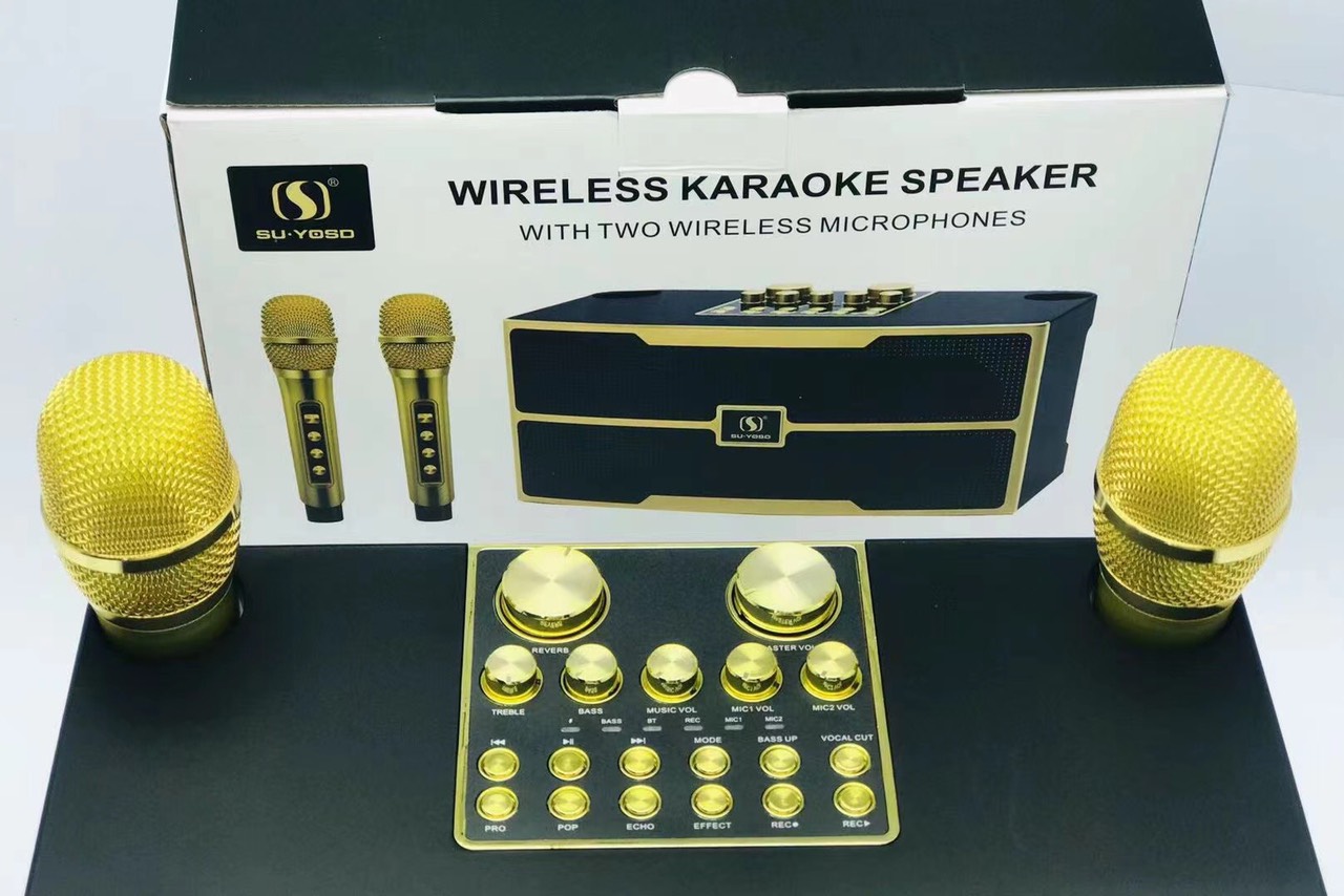 [ Loa di động Hót Nhất 2021]Mic Hát Karaoke cao cấp,Loa Bluetooth Karaoke SU-YOSD YS-201 (Kèm 2 Micro Không Dây)