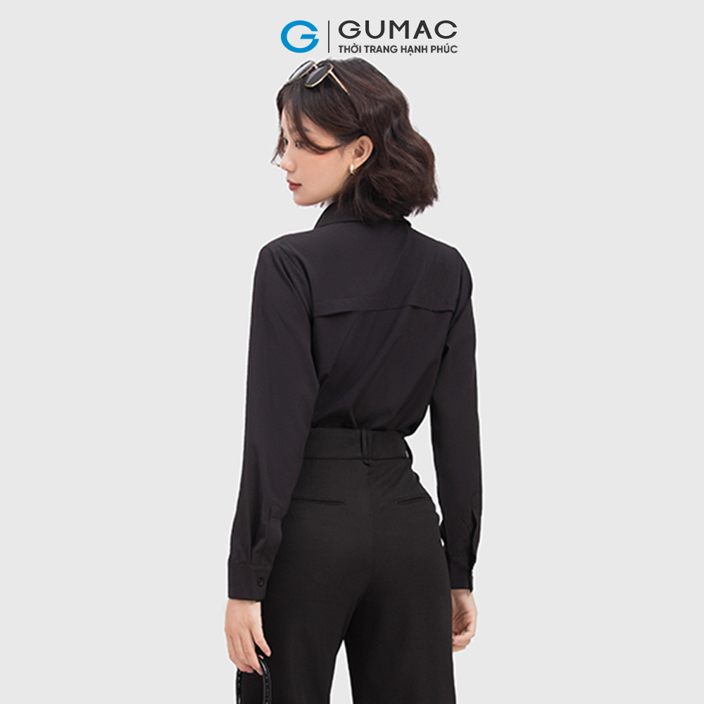 [CHỈ 4-6.4 | TẶNG ÁO THUN ĐƠN 799K] Áo sơ mi nữ công sở giấu nút GUMAC AC04057