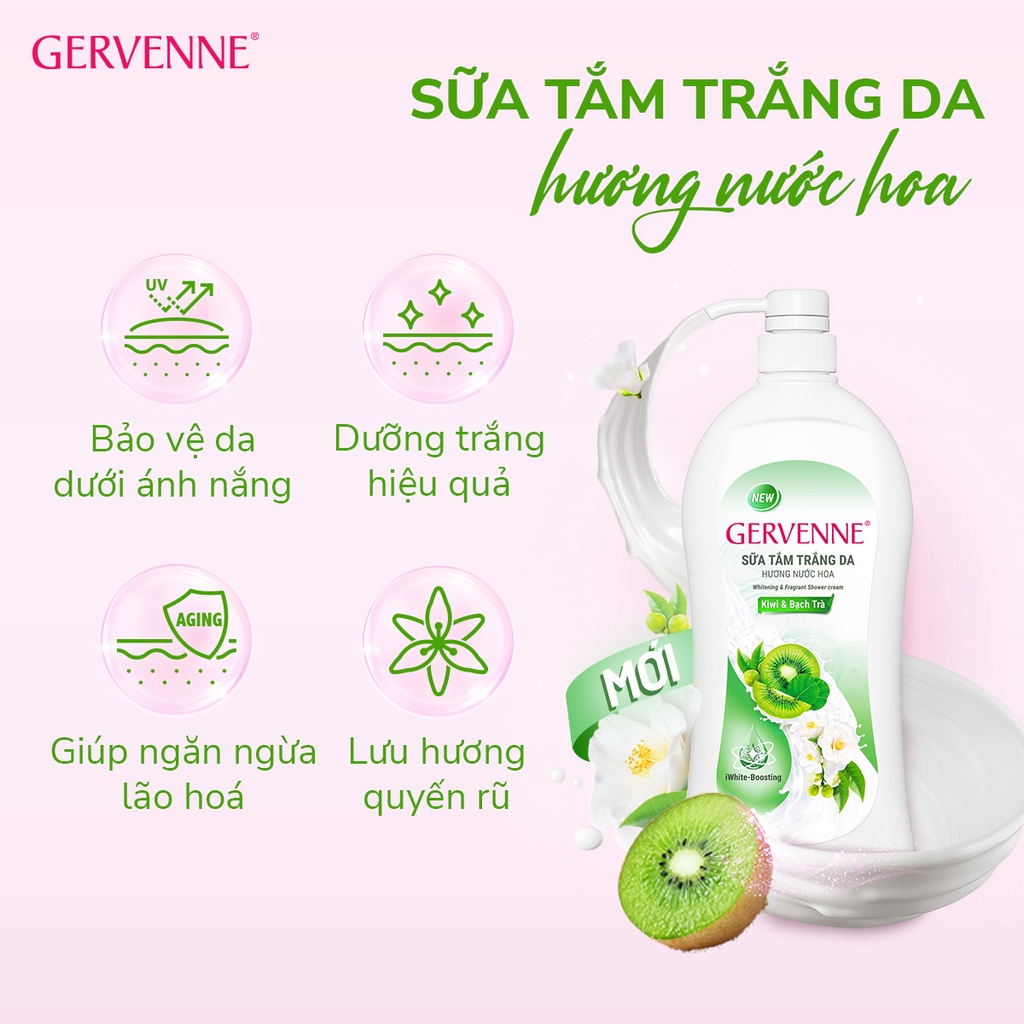[Chai 450g] Sữa Tắm Trắng Da Hương Nước Hoa Gervenne – Da Sáng Mịn, Thơm Lâu