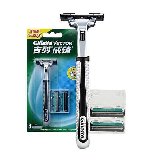 Dao cạo râu Gilletter Vector đi kèm 2 hộp lưỡi dao cạo râu Gilletter Vector