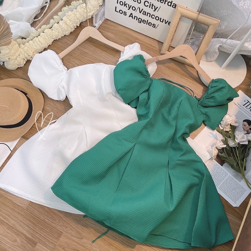ĐẦM XỐP TAY PHỒNG ĐAN LƯNG