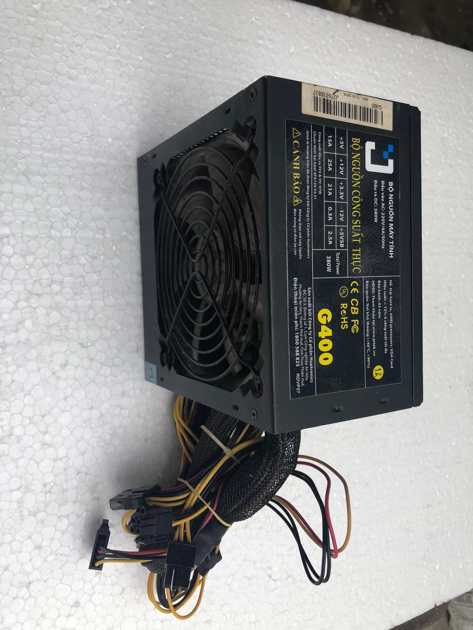 Bộ nguồn máy tính pc jetek g400 công suất thật