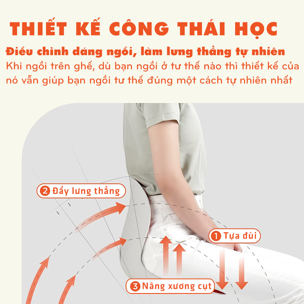 Ghế Chỉnh Dáng Ngồi Đúng Chống Gù Lưng, Bảo Vệ Cột Sống, Phù Hợp Mọi Đối Tượng - Ghế Công Thái Học Chống Gù Chất Liệu Thoáng Mát