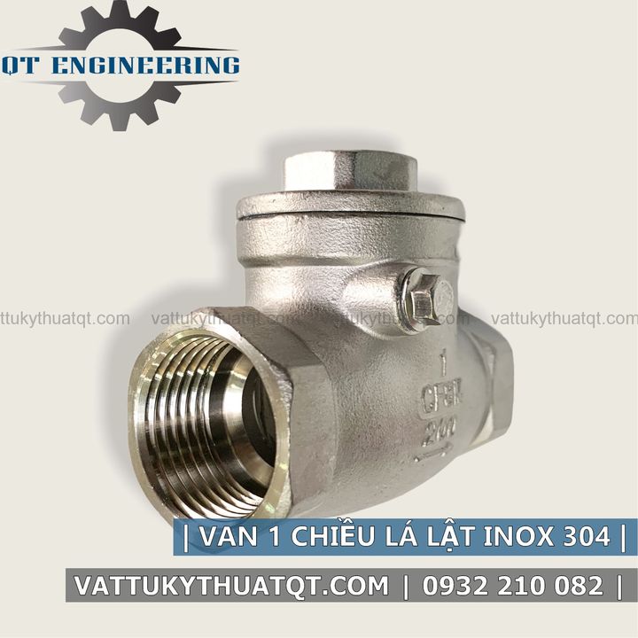 Van 1 Chiều Lá Lật Inox 304 (Nối Ren) - DN32,DN42,DN50 - VATTUKYTHUATQT.COM