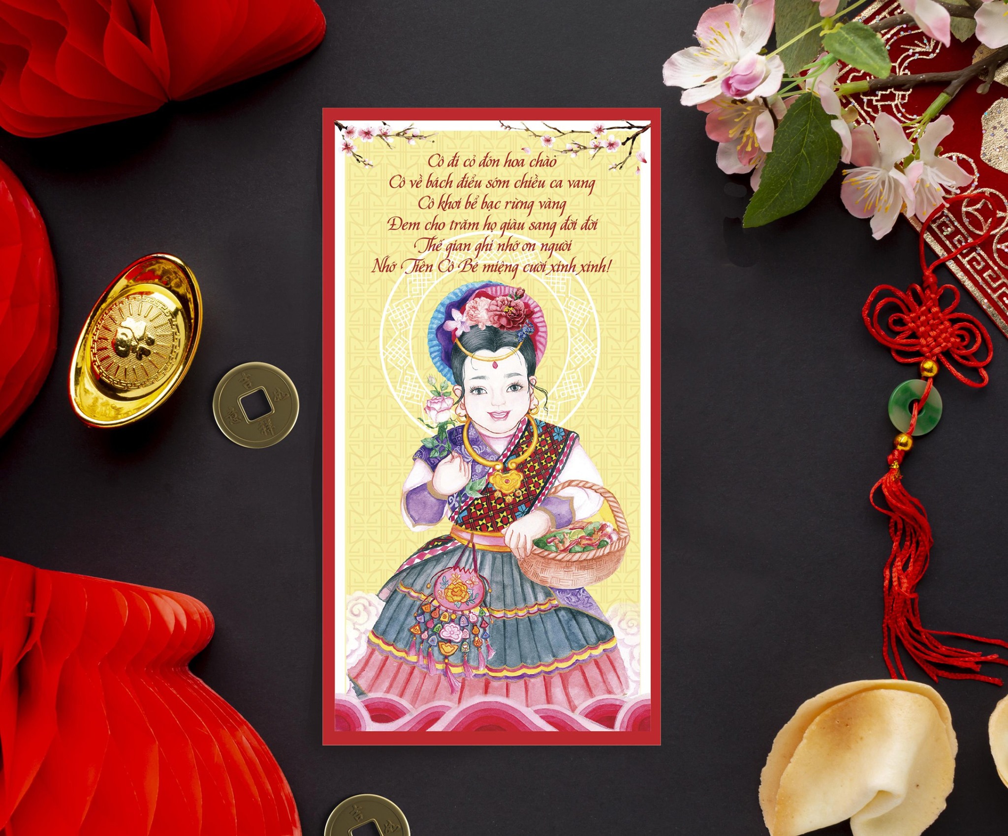 Set 10 bao Lì xì Tứ Phủ khổ lớn cực kỳ dày dặn (1 túi)