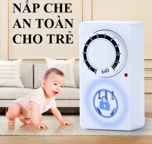 Ổ cắm điện hẹn giờ tắt INVERTECH tiện dụng, Ổ cắm hẹn giờ cơ công suất 10A/220V ổ cắm hẹn giờ lùi công tắc hẹn giờ timer hẹn giờ