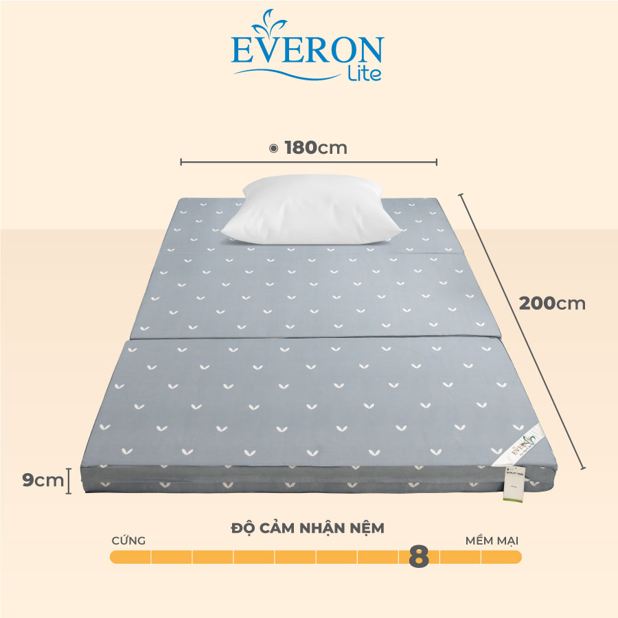 Nệm Bông Ép Gấp 3 Everon Lite, bảo hành 5 năm