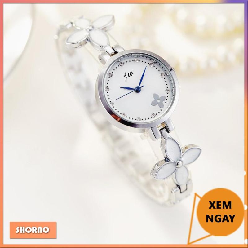Nơi bán Đồng hồ nữ JW, dây kim loại, mặt số hoa rất cute, màu gold/silver