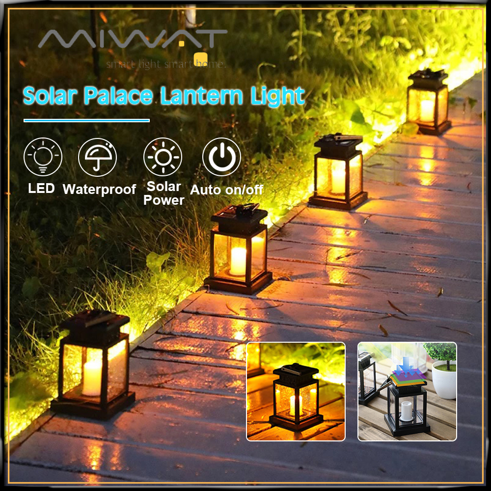 MIWAT Solar Palace Lantern Lawn Camping Decoration Landscape ...